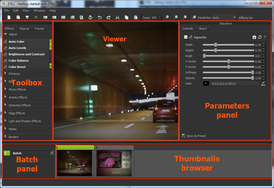 STILL Image editor overview